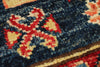 4x6 Navy and Ivory Kazak Tribal Rug