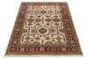 4x6 Ivory and Red Kazak Tribal Rug