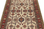 4x6 Ivory and Red Kazak Tribal Rug