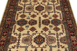 4x6 Ivory and Red Kazak Tribal Rug