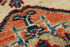 4x6 Ivory and Red Kazak Tribal Rug