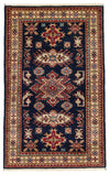 3x5 Navy and Multicolor Kazak Tribal Rug