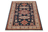 3x5 Navy and Multicolor Kazak Tribal Rug