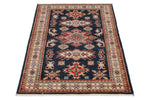 3x5 Navy and Multicolor Kazak Tribal Rug