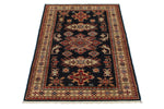 3x5 Navy and Multicolor Kazak Tribal Rug