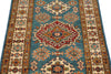 3x4 Blue and Beige Kazak Tribal Rug