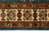 3x4 Blue and Beige Kazak Tribal Rug