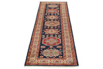 2x8 Navy and Ivory Kazak Tribal Runner