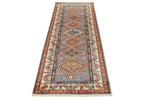 3x8 Gray and Ivory Kazak Tribal Runner