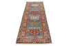 3x8 Blue and Rose Kazak Tribal Runner