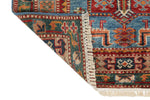 3x8 Blue and Rose Kazak Tribal Runner