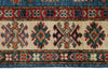 3x4 Blue and Beige Kazak Tribal Rug