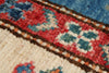 3x4 Blue and Beige Kazak Tribal Rug