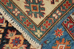 3x4 Blue and Beige Kazak Tribal Rug