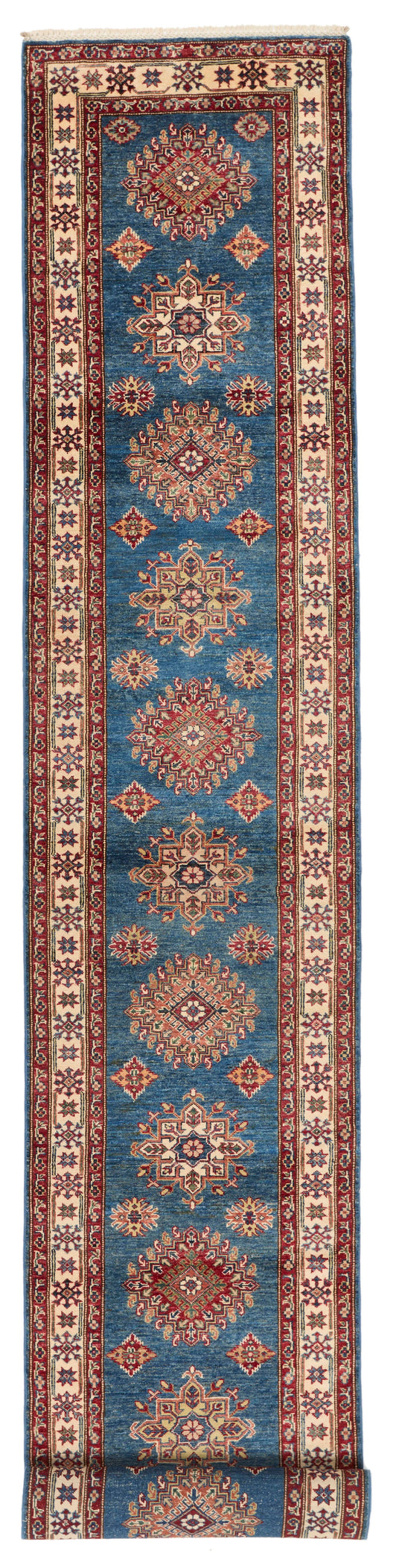 3x19 Navy and Ivory Kazak Tribal Runner