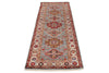 3x7 Blue and Ivory Kazak Tribal Runner