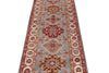 3x7 Blue and Ivory Kazak Tribal Runner