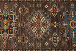 3x10 Brown and Ivory Kazak Tribal Runner