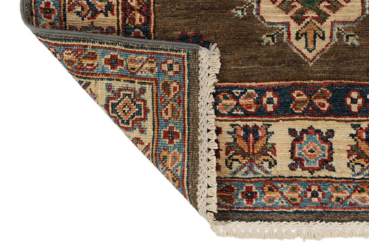 3x11 Brown and Ivory Kazak Tribal Runner
