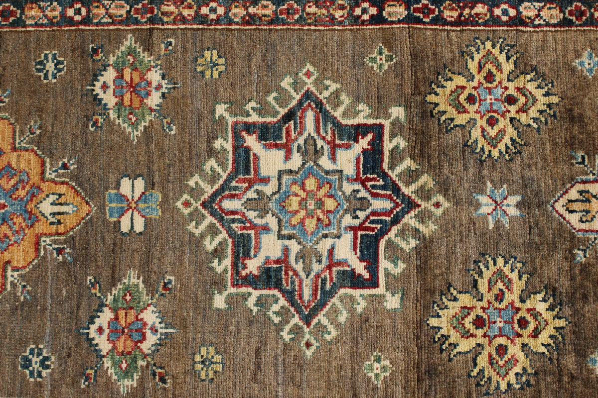 3x11 Brown and Ivory Kazak Tribal Runner