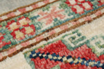 4x6 Light Gray and Ivory Kazak Tribal Rug