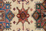 3x4 Beige and Navy Kazak Tribal Rug