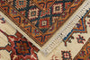 3x4 Beige and Navy Kazak Tribal Rug