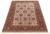 4x6 Light Gray and Red Kazak Tribal Rug