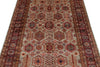 4x6 Light Gray and Red Kazak Tribal Rug