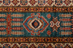 2x6 Green and Blue Kazak Tribal Runner