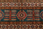 2x6 Green and Blue Kazak Tribal Runner