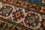 2x6 Green and Blue Kazak Tribal Runner