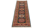 2x6 Navy and Red Kazak Tribal Runner