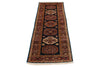 2x6 Navy and Red Kazak Tribal Runner