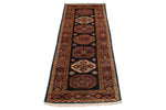 2x6 Navy and Red Kazak Tribal Runner