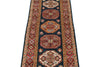 2x6 Navy and Red Kazak Tribal Runner