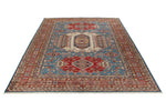 10x14 Blue and Multicolor Kazak Tribal Rug