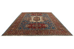 10x14 Blue and Multicolor Kazak Tribal Rug