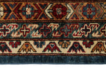 10x14 Blue and Multicolor Kazak Tribal Rug