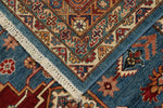 10x14 Blue and Multicolor Kazak Tribal Rug