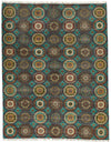 10x13 Turquoıse and Multicolor Turkish Tribal Rug