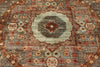 6x6 Light Blue and Camel Turkish Tribal Rug