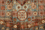 6x6 Light Blue and Camel Turkish Tribal Rug