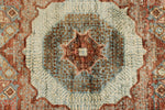 6x6 Light Blue and Camel Turkish Tribal Rug