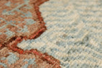 6x6 Light Blue and Camel Turkish Tribal Rug