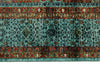 6x8 Blue and Light Blue Turkish Tribal Rug