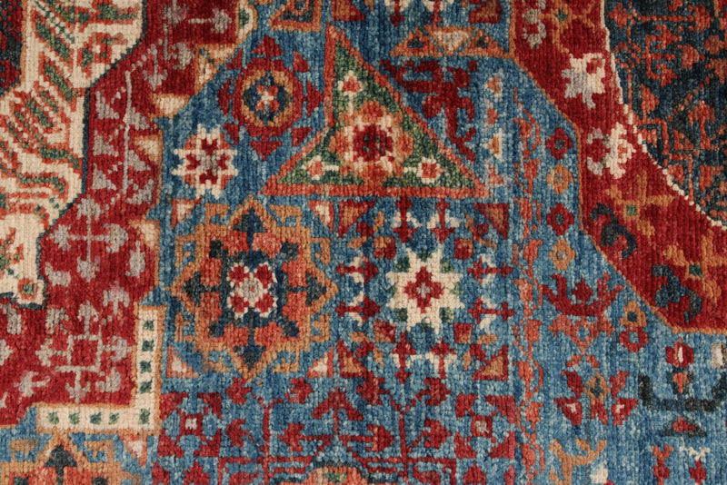 3x27 Blue and Multicolor Turkish Tribal Runner