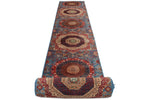 3x27 Blue and Multicolor Turkish Tribal Runner