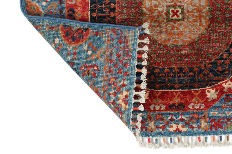 3x27 Blue and Multicolor Turkish Tribal Runner