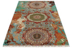 4x7 Multicolor and Multicolor Turkish Tribal Rug